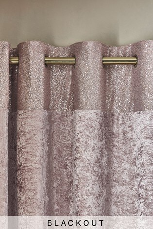 sequin border velvet eyelet lined curtains
