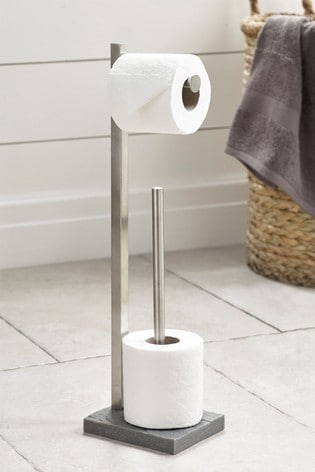 Chrome Milana Stand And Store Toilet Roll Holder