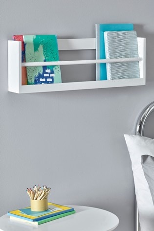 Small White Wall Mounted Bookcase, Wall Mounted Bookshelves