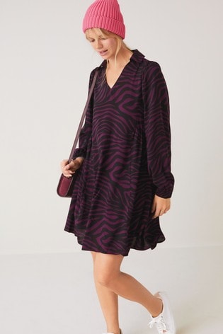 v neck with collar dress