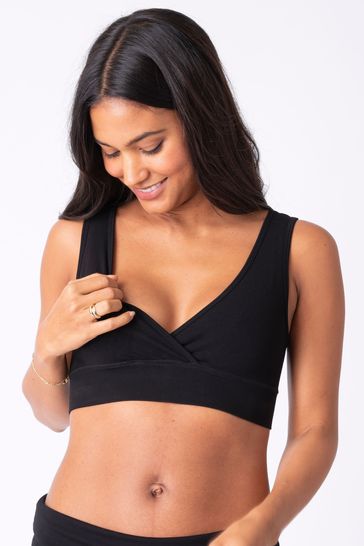 Buy Seraphine Black Bamboo Maternity & Nursing Sleep Bras – Twin Pack from  Next Luxembourg
