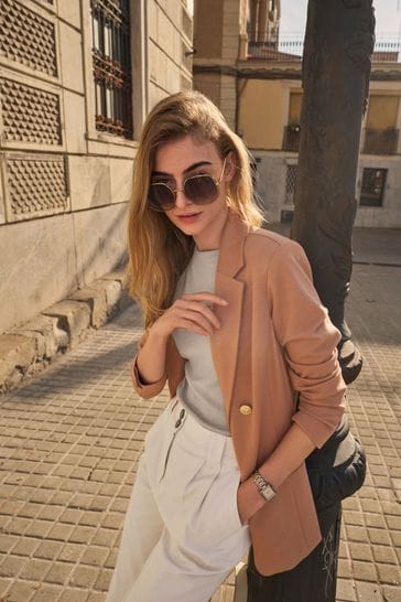 Camel Neutral Ponte Blazer