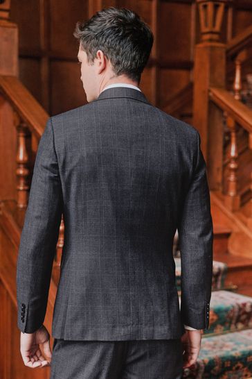 Buy Blue Check Signature Empire Mills Fabric Slim Fit Suit Jacket