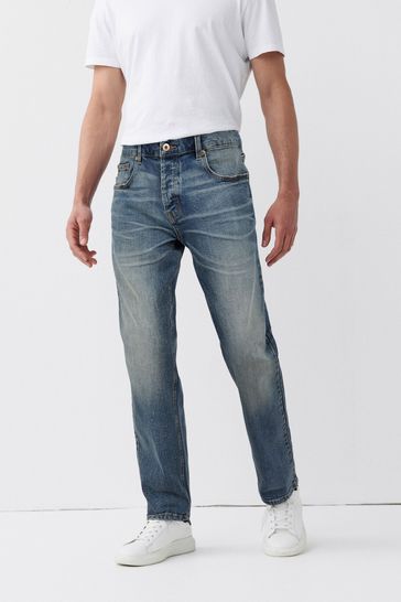 Tinted Blue Straight Fit Authentic Stretch Jeans