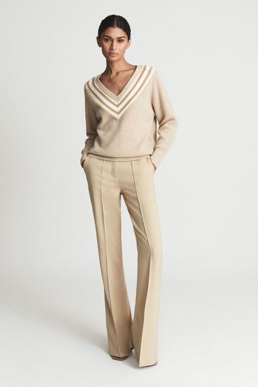 Buy Reiss Neutral Hadley Colourblock V Neck Sweater from Next Ireland
