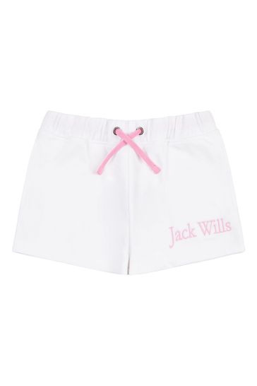 Jack Wills White Script Jog Shorts