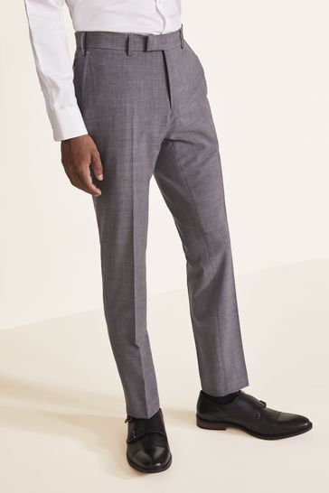 Moss Slim Fit Grey Performance Suit: Trousers