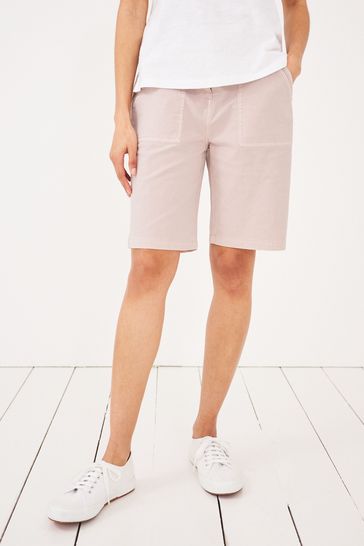 White Stuff Pink Twister Organic Cotton Chino Shorts
