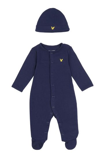 Lyle & Scott Blue Sleep Suit with Hat