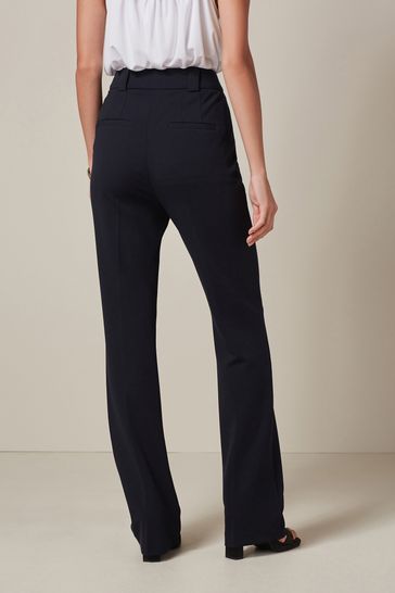 High waist outlet straight leg trousers