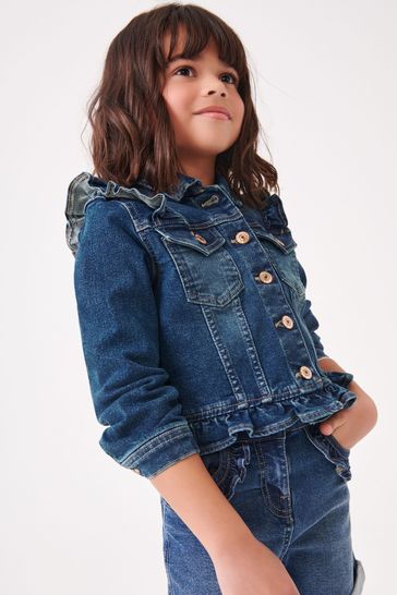 Frill denim deals jacket