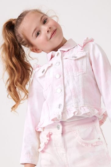 Girls frill denim jacket hotsell