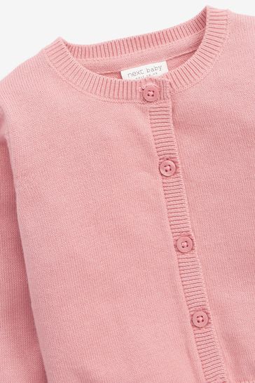 New Mothercare Light Knitted Baby Girls Pink Cardigan 