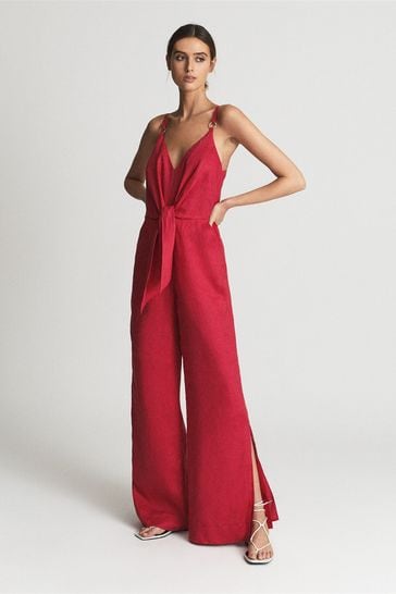 Buy Reiss Coral Ana Regular Linen Jumpsuit from Next Luxembourg