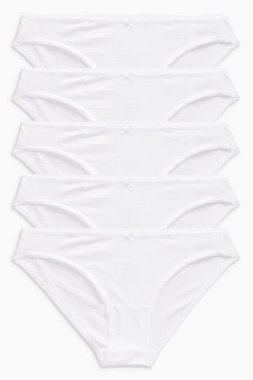 White High Leg Cotton Knickers 5 Pack