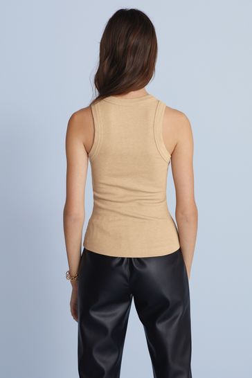 Tan sleeveless hot sale vest
