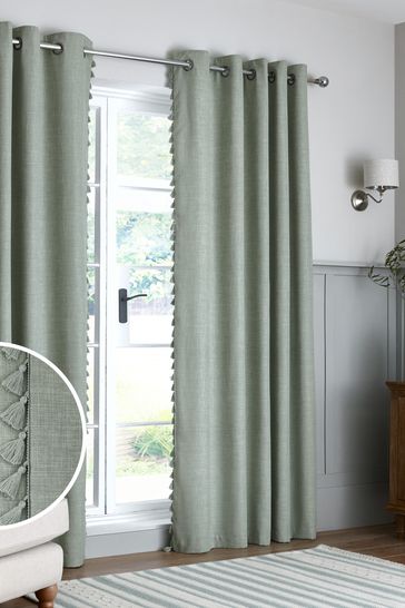 Sage Green Textured Tassel Eyelet Lined Curtains From The Next Uk Sage Green Textured Tassel Eyelet, Sage Green Curtains Living Room
