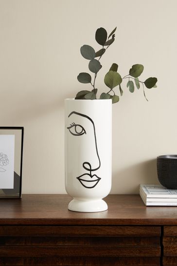 White Face Ceramic Vase