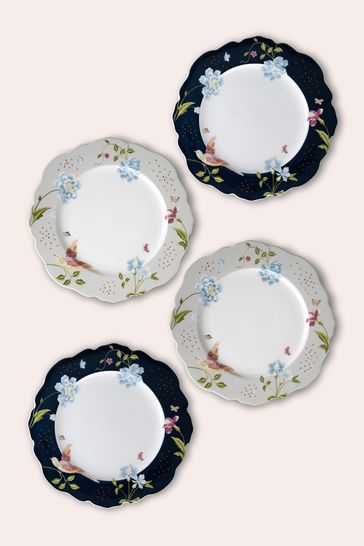 Laura Ashley Set of 4 Cream Heritage Collectables Plates