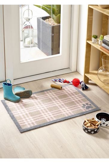 Howler & Scratch Pink Washable And Recycled Country Check Doormat