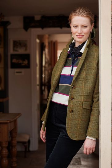 Joules Clarence Green Tweed Blazer