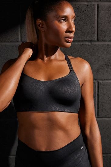 Buy Black Next Active Sports Embossed Animal Print Strappy Back Bra from  the Laura Ashley online shop
