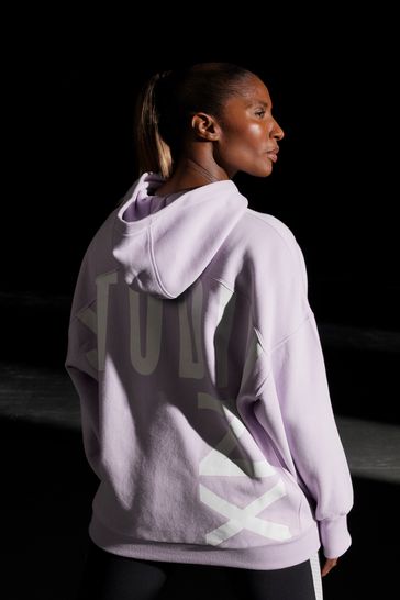 Lilac Purple Oversized Relaxed Fit Active Longline Overhead Hoodie