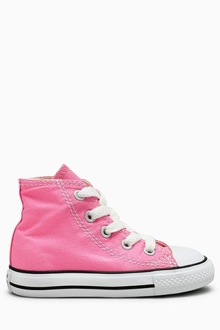 infant pink high top converse