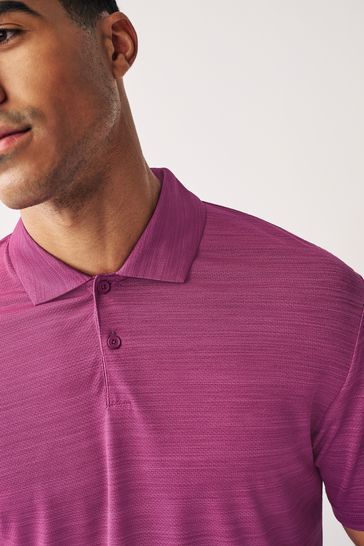 Berry Red Active Mesh Golf Polo Shirt