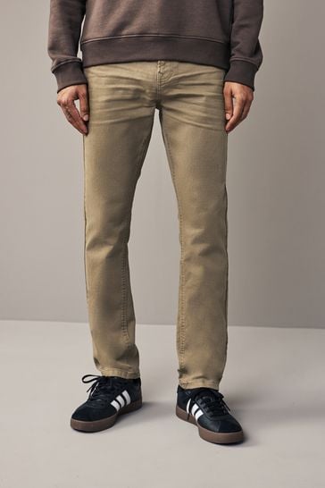 Tan Brown Slim Fit Coloured Stretch Jeans