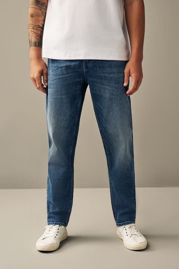 Blue Mid Tint Regular Fit Vintage Stretch Authentic Jeans