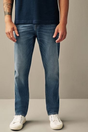 Blue Mid Tint Slim Fit Vintage Stretch Authentic Jeans