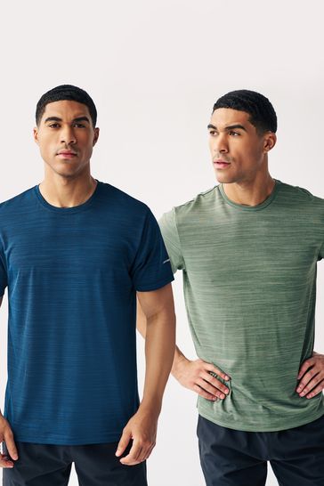 Green/Blue Active Gym and Training T-Shirts 2 Pack