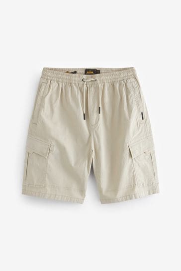 Buy Bone Drawstring Waist Cargo Shorts from Next
