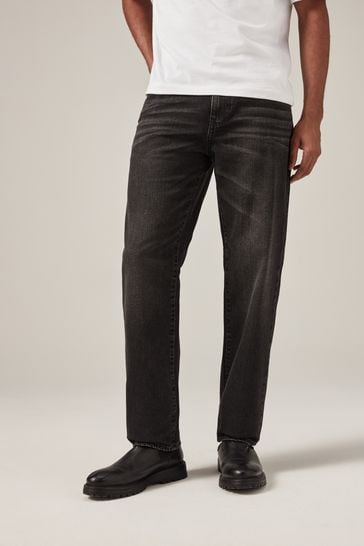 Buy Washed Black Straight 100% Cotton Authentic Jeans from Next USA