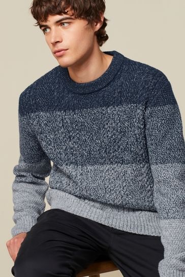 Suéter azul/gris de ochos con degradado