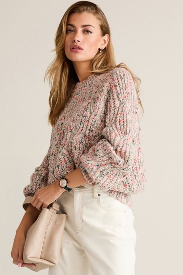 Buy Neutral Pom Neppy Cable Stitch Jumper from the Next UK online shop
