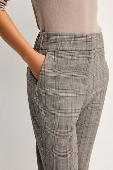 Buy Brown Check Shapewear Slim Trousers from Next