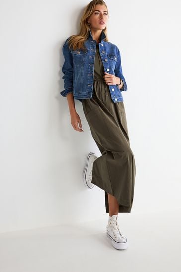 Mid blue denim jacket on sale