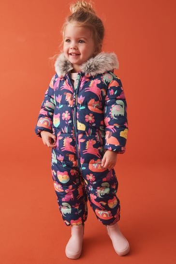 Navy Shower Resistant Charatcer Snowsuit (3mths-7yrs)
