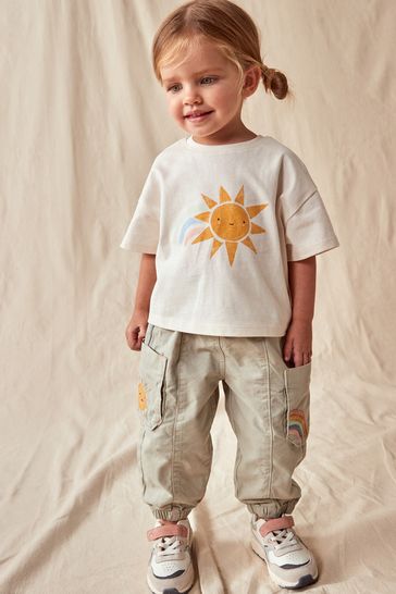 Sage Green Cargo Trousers and T-Shirt Set (3mths-7yrs)