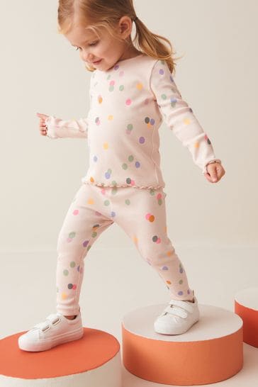 Buy Blue Floral Rib Jersey Leggings (3mths-7yrs) from Next Canada