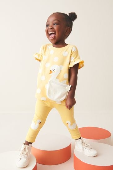 Yellow Embroidered Leggings (3mths-7yrs)