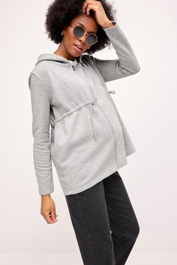 Grey Maternity 3-In-1 Hoodie with Baby Carrier Panel