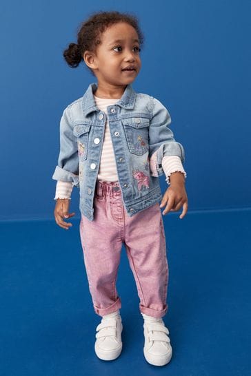Buy Mid Blue Denim Embroidered Unicorn Jacket (3mths-7yrs) from Next USA