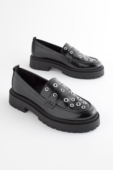 Black/Silver Forever Comfort® Chunky Loafers
