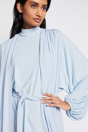 Baby blue long sale sleeve maxi dress