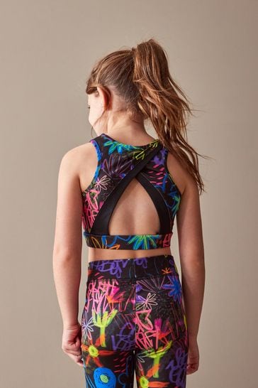 Buy Black Bright Graffiti Sports Crop Top 5 16yrs from Next