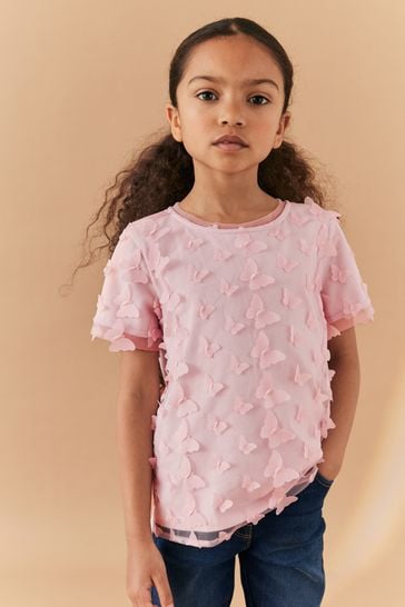 Buy Pink 3D Mesh T Shirt 3 16yrs from Next