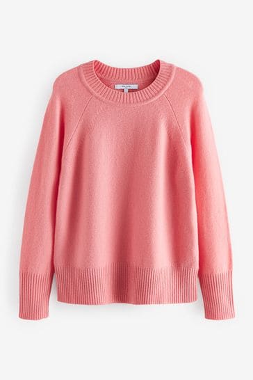 Pink round neck jumper discount